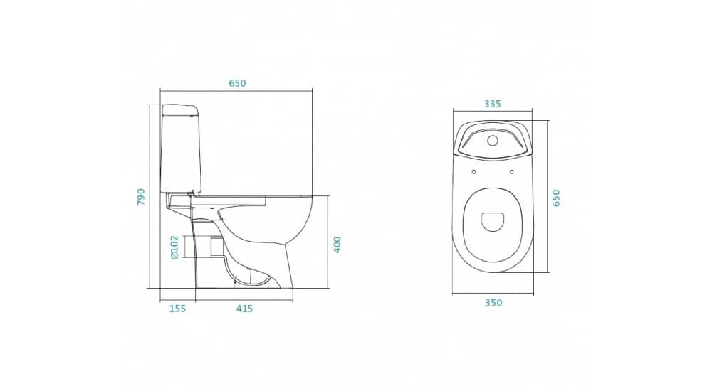 Унитаз Сантек Остин Горизонтальный Выпуск