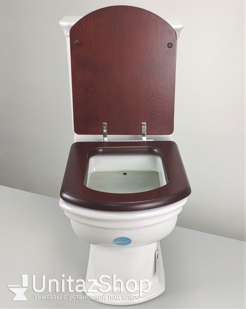 Унитаз Vitra Serenada Горизонтальный Выпуск деревянное сиденье