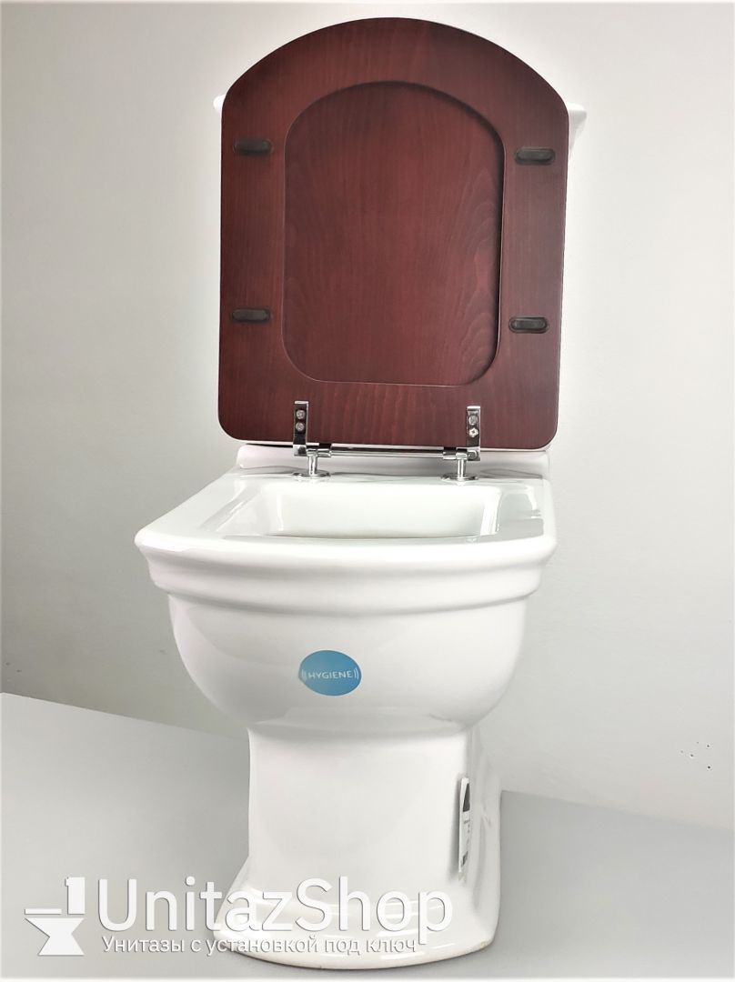 Унитаз Vitra Serenada Горизонтальный Выпуск деревянное сиденье