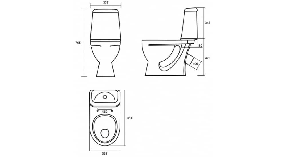 Унитаз Sanita Идеал Косой Выпуск